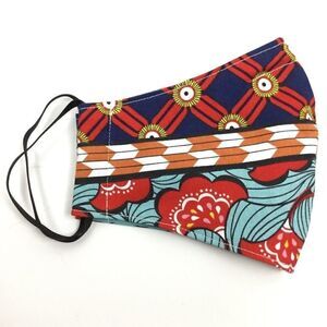 ‎2/$15 - Striped Mask, Blue/Red Face Mask w/Flowers Stripes, Filti Filter